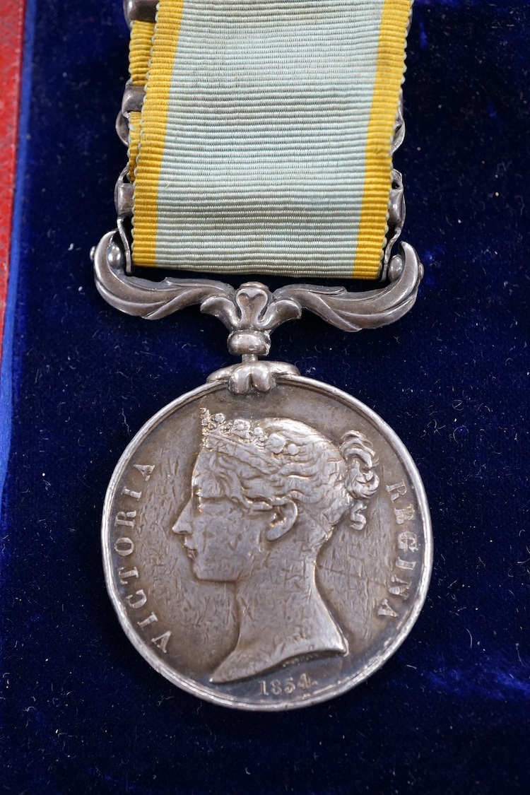A Crimea VR medal group, comprising three medals to M. Lepper 1st Battalion, 10th foot